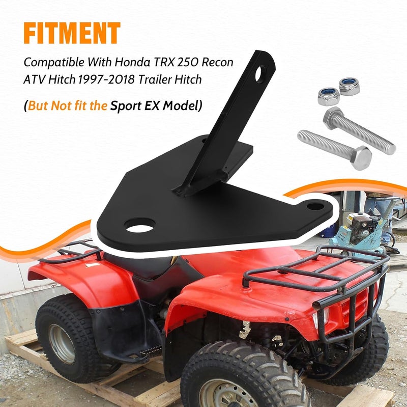 GLOBLED Trailer Hitch Receiver Compatible with Honda TRX 250 Recon ATV Hitch 1997-2018 1PCS - Image 2